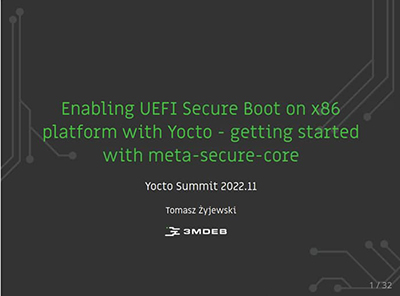 Enabling UEFI Secure Boot on x86 platform with Yocto