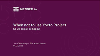 When not to use Yocto Project