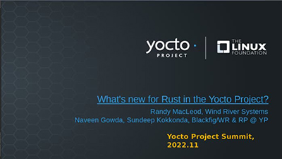 What's new for Rust in the Yocto Project?