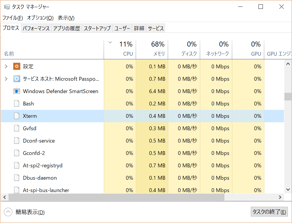 タスクマネージャー