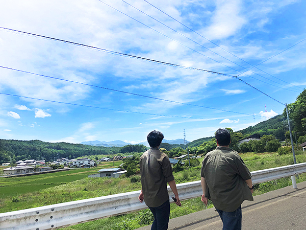 散歩中の社員達