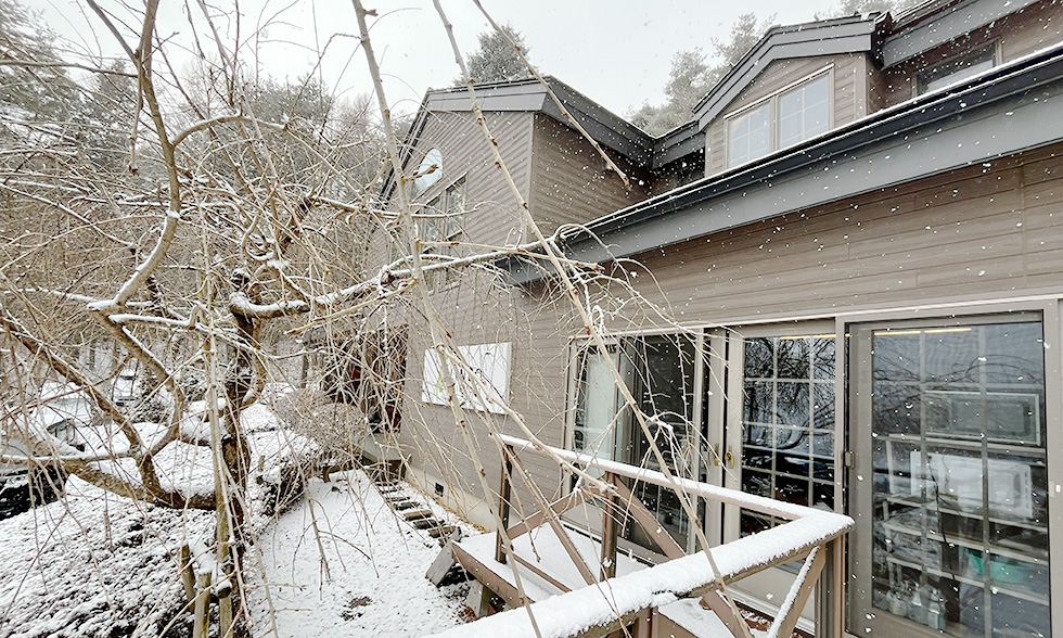 雪で白く覆われるリネオ本社