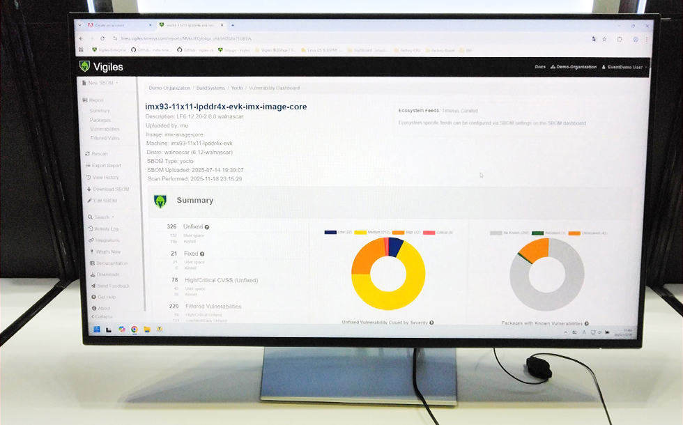 Timesys Vigilesデモ写真