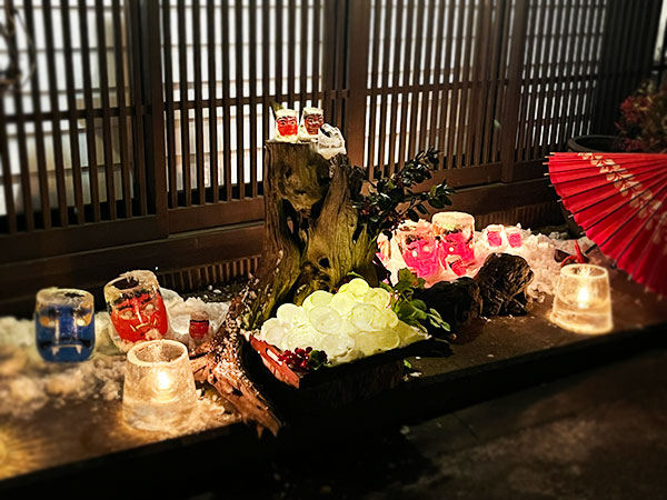 奈良井宿アイスキャンドル祭りの様子1