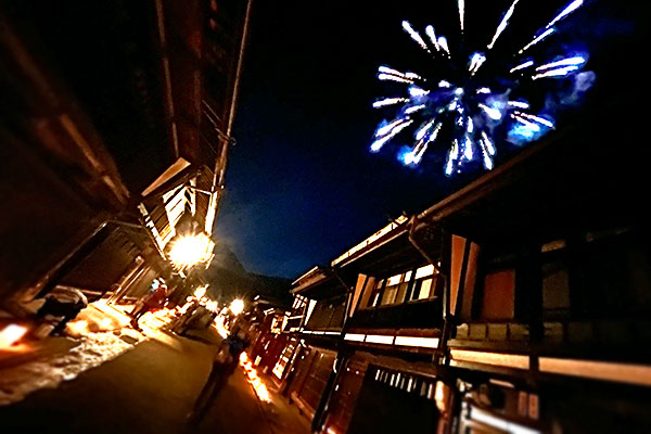 奈良井宿アイスキャンドル祭りの花火