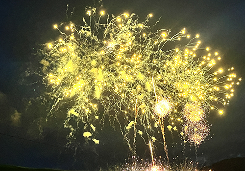 諏訪湖祭湖上花火大会の雷のような花火