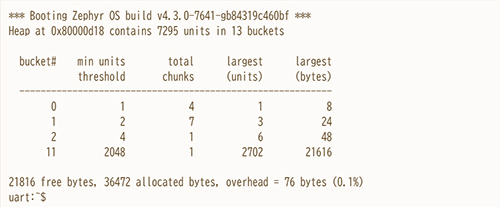 west flash コマンドでターゲットに書き込んで、電源を投入した際のシリアルコンソールの出力